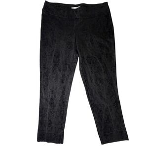 Zac & Rachel Black Velvet Paisley Romantic Cropped Pants Women's Size Large